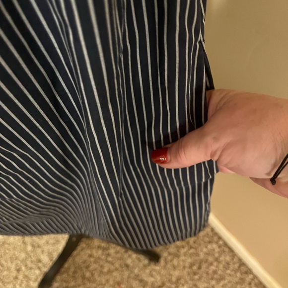 Banana Republic short sleeve off the shoulder striped dress, size M - Picture 2 of 7